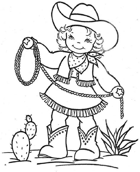 cowgirl coloring sheets|Cowgirl coloring page 